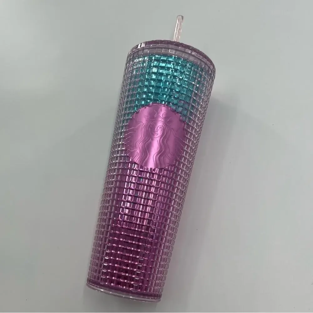 Starbucks Summer 2021 Venti Pink and Blue 24oz Cup Straw Tumbler